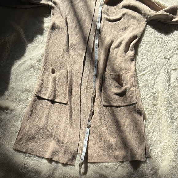 RW&CO Long Open Front Cardigan Sweater Coat Minimalist Layering Staple Size S - Picture 6 of 7